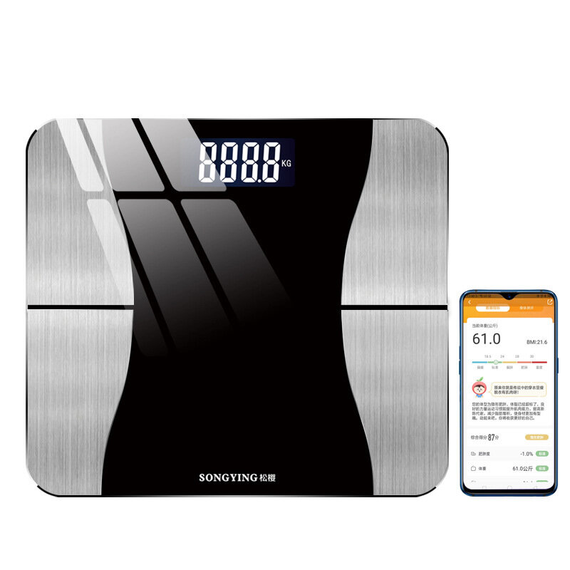 

SONGYING bluetooth Smart Body Fat Scale USB Rechargeable APP Data LED Display Fitness Yoga Tools Scale