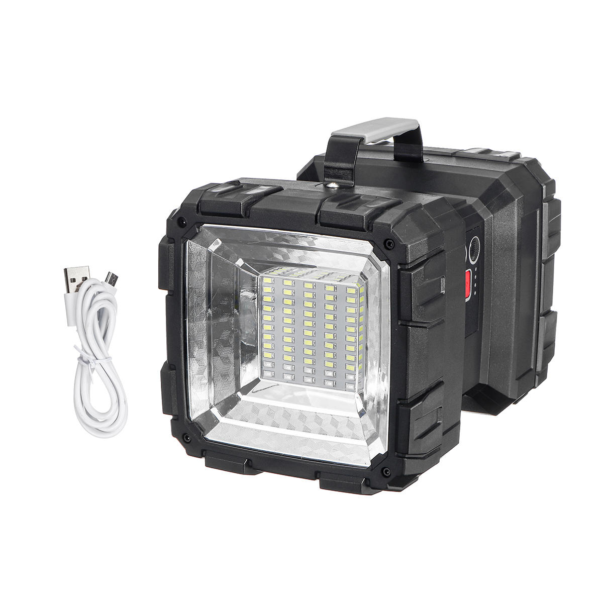 XANES Lampe de camping portable à main P70 + 45Patch LED 60W 4 modes LED lumière de travail extérieure rechargeable USB projecteur de recherche-S/M/L