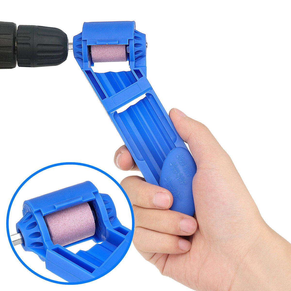 Drillpro draagbare boorslijper 2-12,5 mm korund slijpschijf aangedreven gereedschap voor boren polij