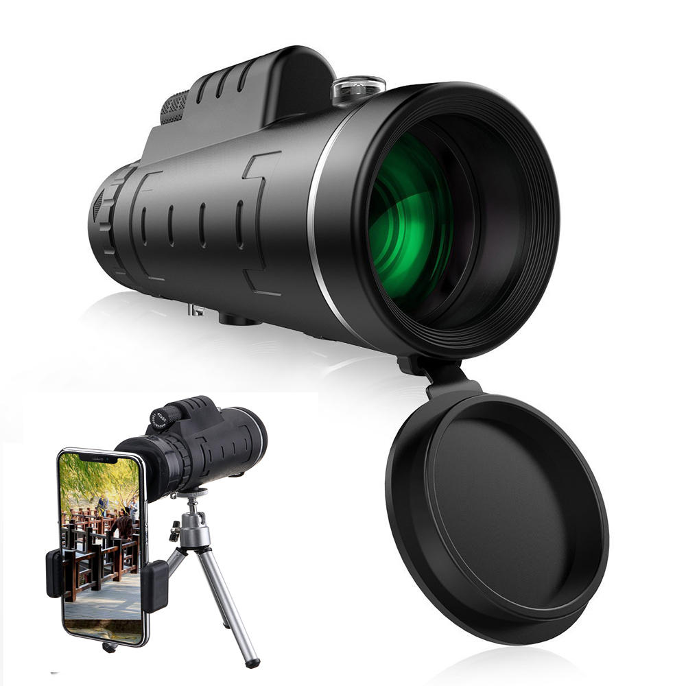 IPRee® Télescope Monoculaire Optique HD Lentille 40X60 + Trépied + Clip pour Téléphone Portable