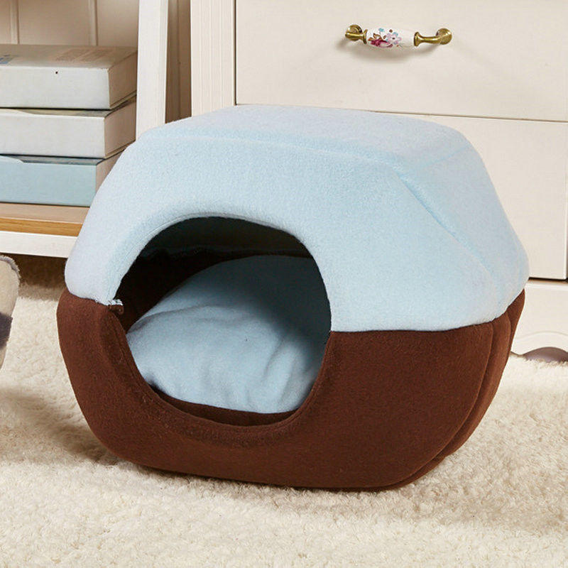 猫犬用ベッドペットマットハウス折りたたみ式Soft暖かい動物の子犬の洞窟冬の寝台