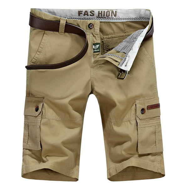 Multi-pocket casual cotton cargo shorts Sale - Banggood.com