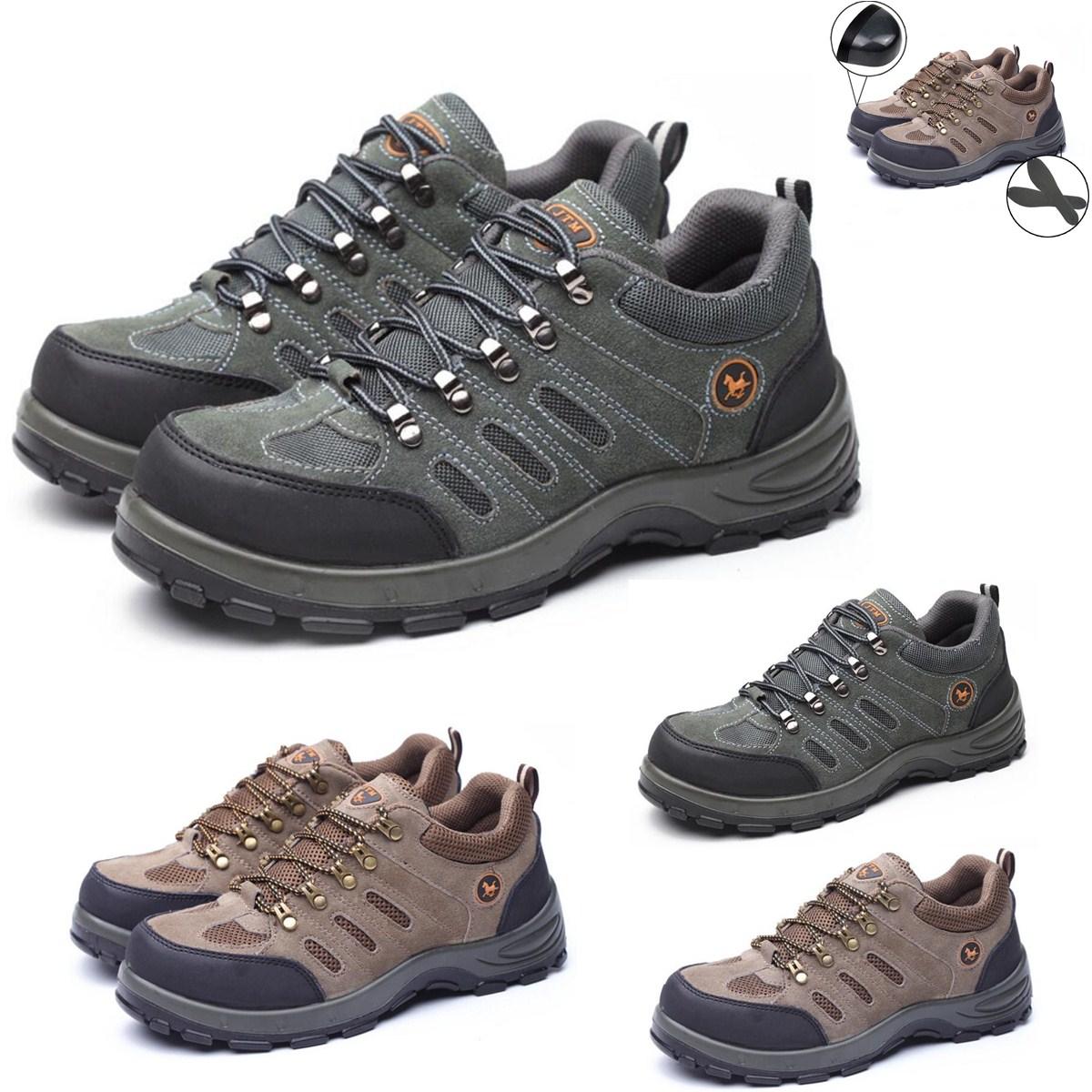 Рабочие ботинки безопасности TENGOO для мужчин с стальным носком, дышащие, для альпинизма, походов и работы на открытом воздухе.