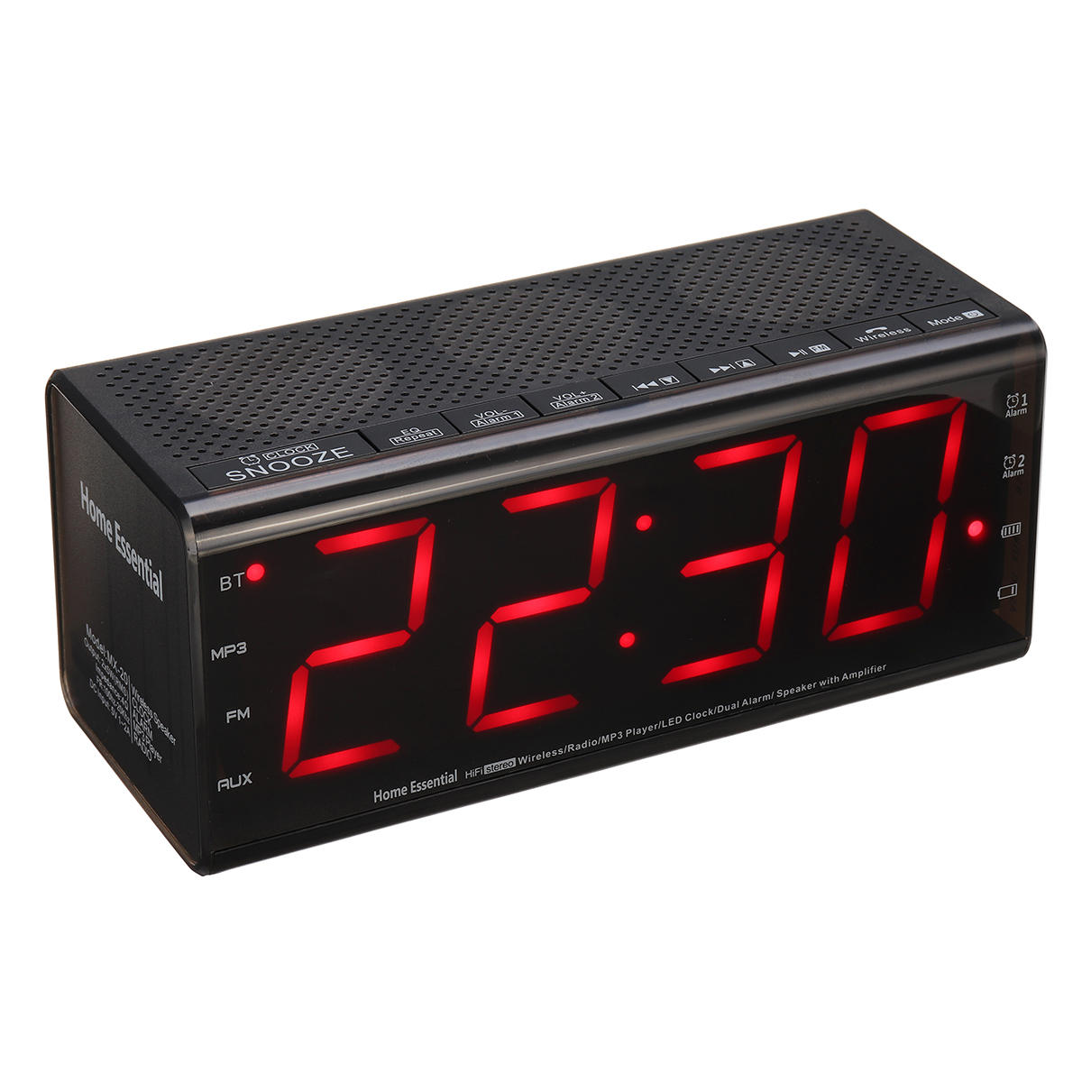 

LEADSTAR MX-20 Bluetooth Speaker LED Screen Alarm Clock Super FM Radio MP3 Player
