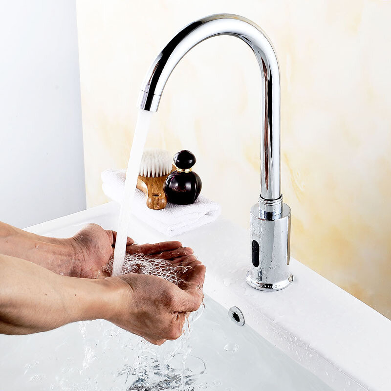 Zinklegering Automatische infraroodsensor Wastafel Wastafelkraan Smart Touchless Sink Single Cold Ta