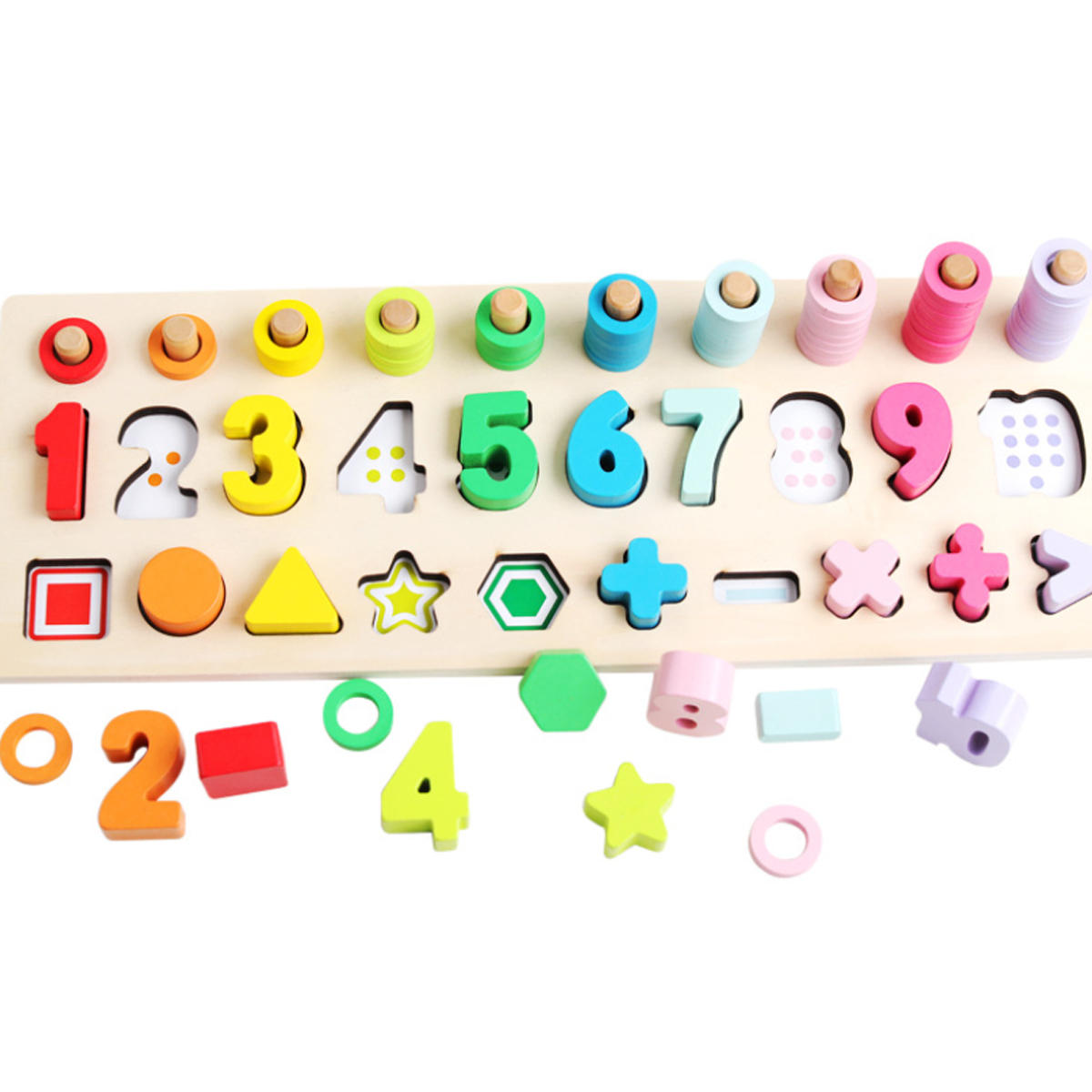 

3 В 1 Деревянный Дошкольное Обучение Монтессори Математика Доска Счета Игрушки для Детей Подарок