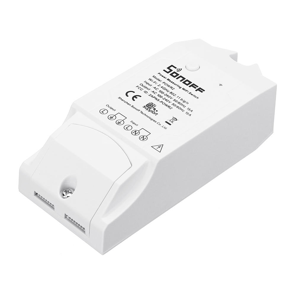 2pcs SONOFF® POW R2 AC90-250V 15A 3500W WIFI Wireless APP Remote Control Switch Timer Socket Power Monitor Current Teste