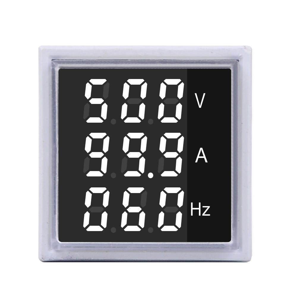 

5pcs Geekcreit® 3 in 1 AC 60-500V 100A Square White LED Digital Voltmeter Ammeter Hertz Meter Signal Lights Voltage Curr