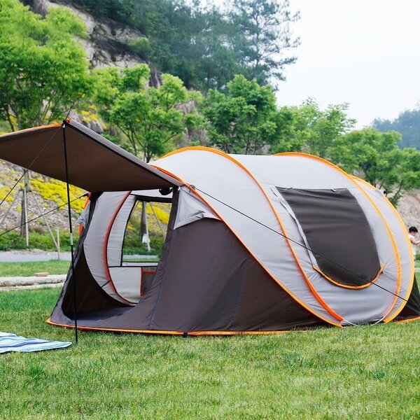 IPRee® ポップアップ テント 5-8 人用 3 IN 1 防水 UV 抵抗 大家族 キャンプ テント サンシェルター 屋外 3 秒 自動セットアップ