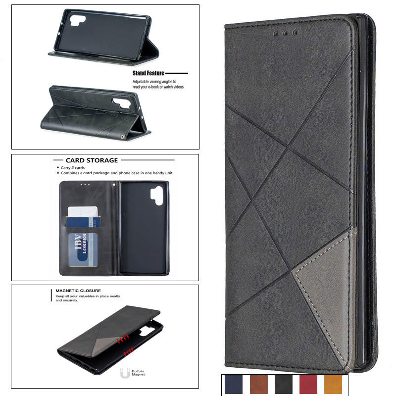 Bakeey Geometric business Magnetic Buckle Holster Flip Stand Protective Case For Xiaomi Note 10/ Xia