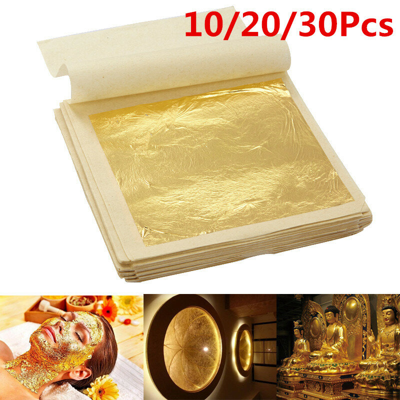 10Pcs Imitation Gold Foil Sheets for Arts Gilding Crafting Decoration DIY