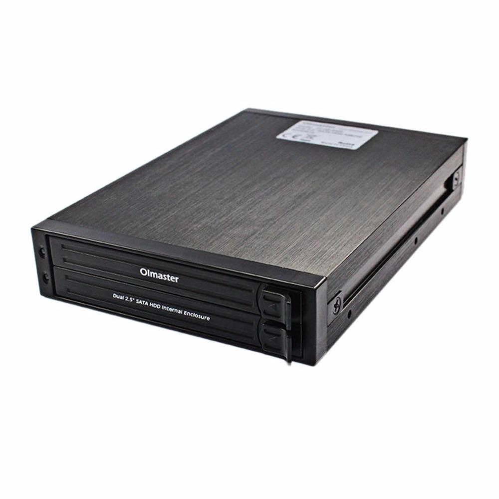 Oimaster He-2005 Dual 2.5 Inch SATA HDD Internal Hard Drive Enclosure Hard Disk Case Internal Mobile Rack With Led Indic