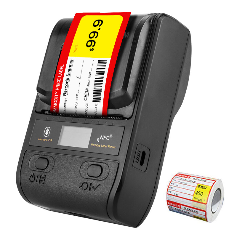 NETUM G5 Bluetooth thermische labelprinter Mini draagbare 58 mm bonprinter klein voor mobiele telefo