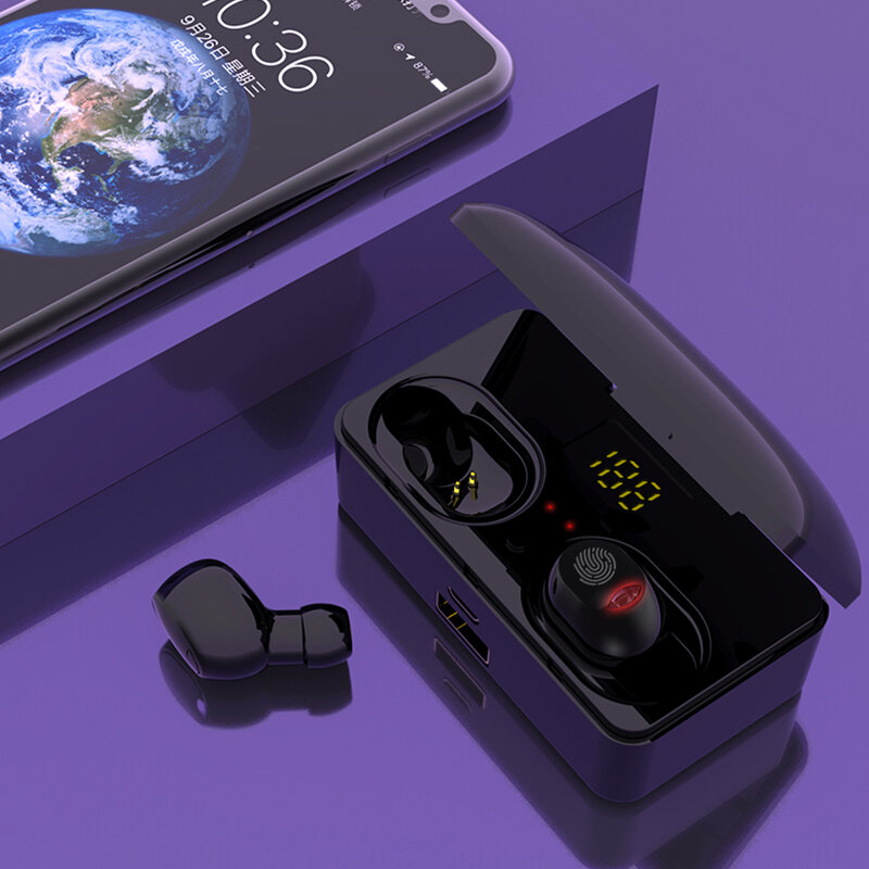 TWS Mini bluetooth 5.0 Digitale ruisonderdrukkende oortelefoon Smart Touch Waterdichte draadloze ste