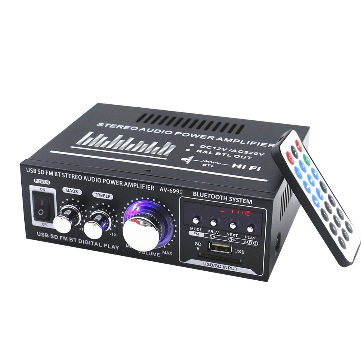 AV-699BT 400 W 2CH bluetooth Home HiFi Stereo Eindversterker Ondersteuning USB-geheugenkaart FM-radi