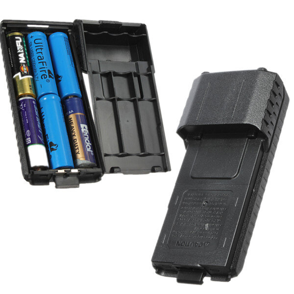 Uitgebreide 6x AA batterij case verpakking Shell voor BaoFeng UV5R UV5RB UV5RE