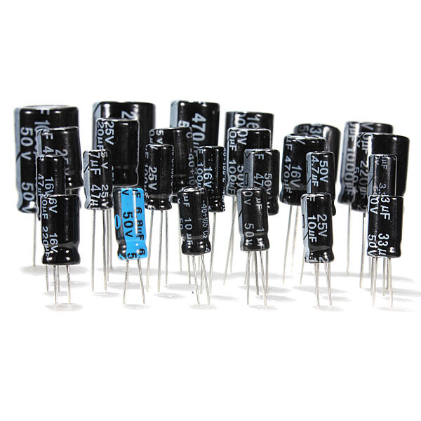 Geekcreit® 1uF-2200uF 125pcs 25 Values Electrolytic Capacitors Assorted Kit Set