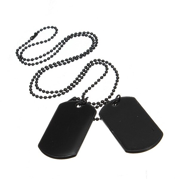 black dog tag pendant