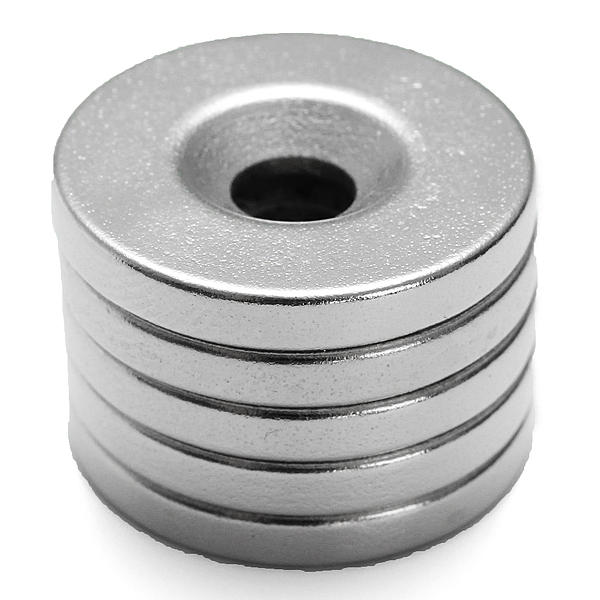 5 stuks sterke magneten 20mmx3mm gat 5mm zeldzame aarde neodymium