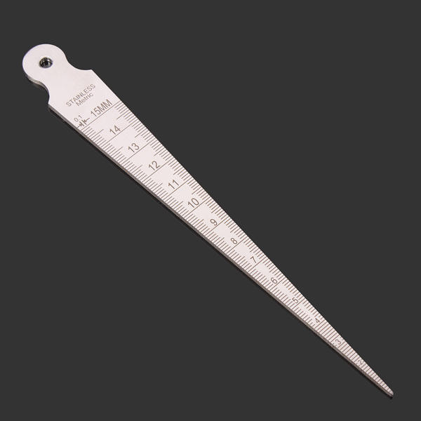 Bestgle Jauge conique 1-15 mm 1/32-5/8 Outils de mesure Métal d'acier à échelle double face Ulnar pouces & métrique 