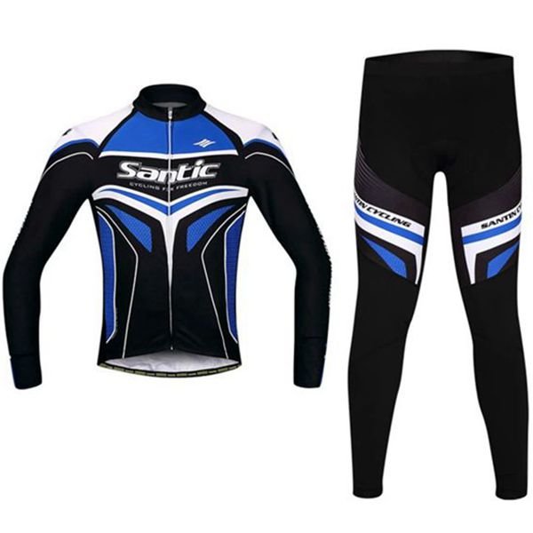 Santic Mens Cycling Jersey Long Sleeved Jersey Suits Tight Version 