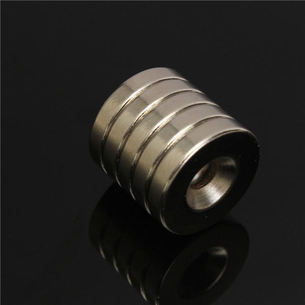 

5 шт. N50 Прочное круглое кольцо с потайной головкой 20 мм x 4 мм Магниты Отверстие 5 мм Редкоземельные неодимовые магни