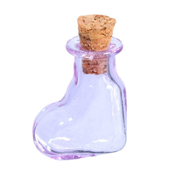 20x25mm Multicolor Mini Glass Shoe Shaped Message Wishing Bottle Vial