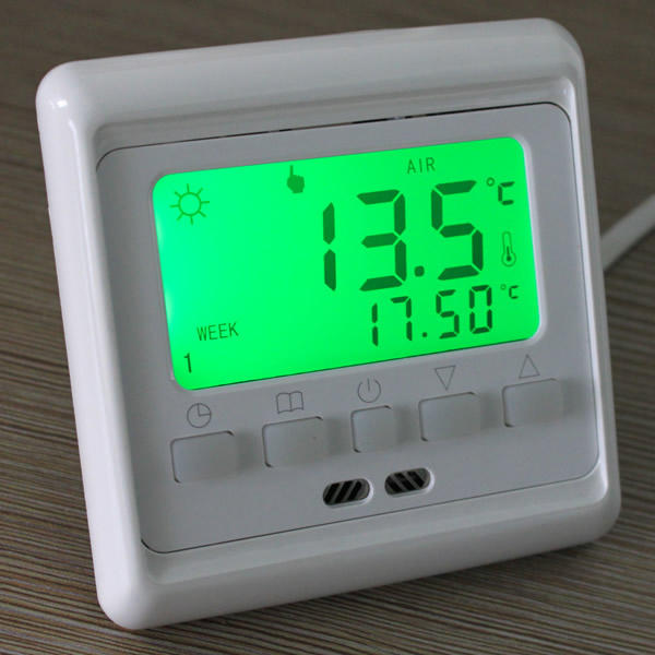

ЖК-кнопка Программируемый термостат для подогрева пола Комнатный термостат Регулировка подогрева пола 0-35 ° C