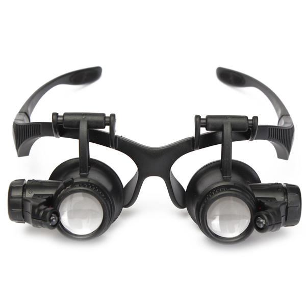 10x 15x 20x 25x Led Magnifier Loupe Glasses Double Eye Jeweler