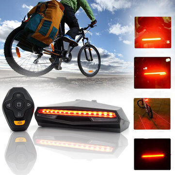 BIKIGHT 85LM Bike Tail Light USB Wireless Bicycle Rear LED Light Remote Control Turn Signal Laser Outdoor Cycling