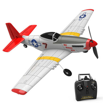 Eachine Mini Mustang P-51D EPP 400mm Wingspan 2.4G 6-Axis Gyro RC Airplane Trainer Fixed Wing RTF One Key Return for Beginner With 3 Batteries