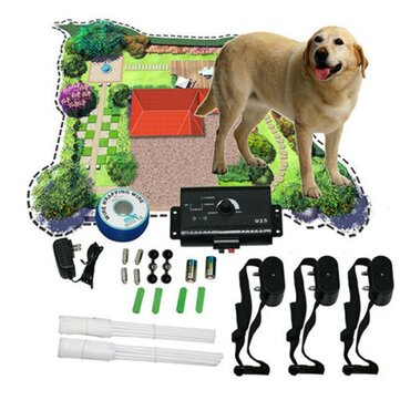 Electronic Dog Fencing System Dog Training Device Underground Shock Collar 3 Collars Pet Dog Electric Fence for 3 Dogs Pet Trainer