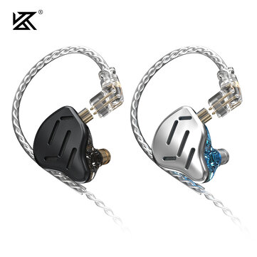 KZ ZAX Wired Earphones 16－Unit Ring Iron Moving Iron Metal Wired HIFI Wheat Sport Upgrade Cable Noice Reduction In－Ear Headphones With Mic