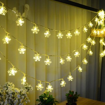 Christmas Snowflake LED Flashlight String Festival Wedding Decoration Waterproof Battery Powered