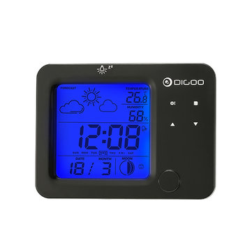 ONLY $ 4.99 For Digoo DG-C5 Wireless Blue Backlit Hygrometer Thermometer Weather Forecast Station Touch Sensor Alarm Clock