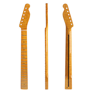 21 Frets Tiger Flame Maple Wood Guitar Neck For TL ST Electric Guitar Replacement Parts - GS40