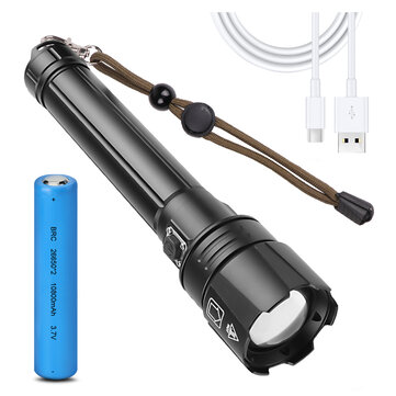 1476B XHP70 Telescopic Zoom Flashlight 26650 USB Charging Waterproof LED Torch For Outdoor Camping Fishing