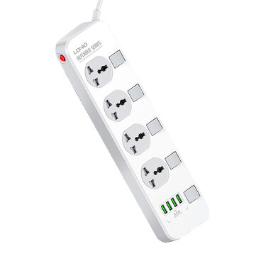 LDNIO SC4408 Universal Power Strip 4 Outlet with 17W USB*4 Multi Electrical Socket with Independent Switch EU Plug Board