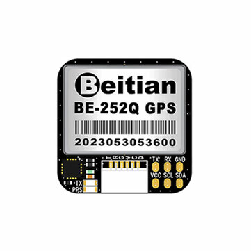 Beitian BE-252Q GPS Module With QMC5883 Compass NMEA UBX Dual Protocol M10050 Chip Drone UAV GNSS Receiver Module for FPV Return Rescue Racing Drone RC Airplane Compatible F4 F7 Flight Controller
