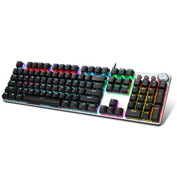 AULA F2088 104 Keys Mechanical Keyboard RGB Backlit Punk E-sports Gaming Keyboard Absorbable Hand Rest