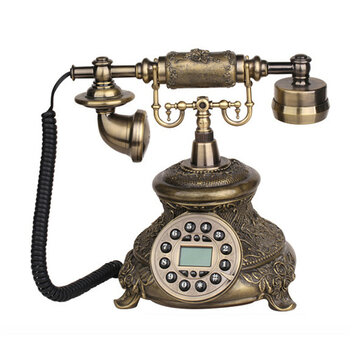 Bronze Oumij Retro Vintage Antique Telephone Old Fashioned with Push Button Dial for Home Decor Antique Retro Wall Mounted Telephone Corded Phone Landline Fashion Telephone for Home Hotel