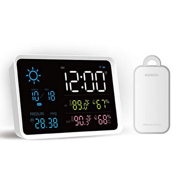 Yuihome Indoor Outdoor Digital Weather, Outdoor Digital Clock Temperature Display