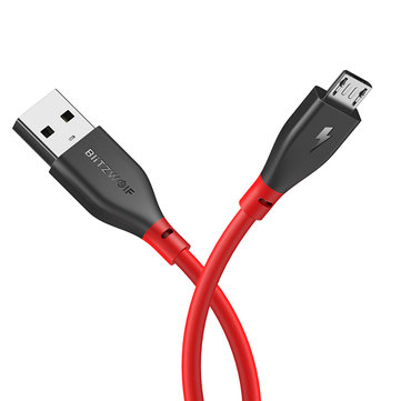 BlitzWolf® AmpCore Ⅱ BW-MC11 2.4A Micro USB Charging Data Cable 3.33ft/1m With Magic Tape Strap