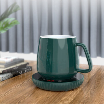 Loskii A202 55℃ Constant Temperature Cup Heating Mat 18W Two Gear Digital Display Electric Tea Warmer 8H Automatic Power Off Protection for Home Office Travel