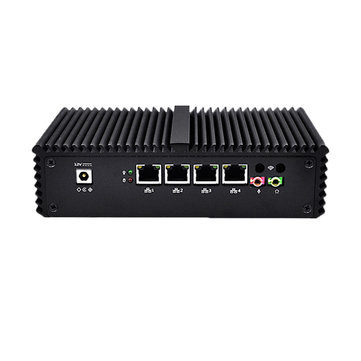 QOTOM Mini Pc Core I5－4200U 8GB DDR3＋64GB SSD 4 Gigabit Ethernet Machine Micro Industrial Q350G4 Multi－network Port