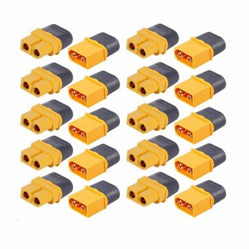 10 Pair XT60H Bullet Connector Plug Upgrated of XT60 Sheath Female & Male Gold Plated for RC Parts