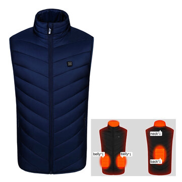 TENGOO HV-04B Unisex 4 Places Heating Vest 3-Gears Heated Jackets USB Electric Thermal Clothing Winter Warm Vest Outdoor Heat Coat Clothing