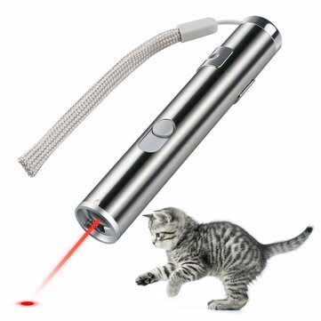 Loskii PT-31 USB Rechargeable Pet Toys Cat Training Toy Laser Pointer With LED Flashlight