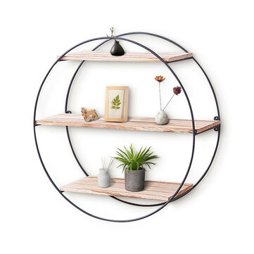 Round Wall Unit Retro Industrial Style, Industrial Style Wall Shelving