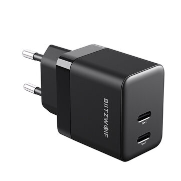 BlitzWolf® BW-S22 Mini PD 35W GaN Wall Charger Dual Type-C Ports QC3.0 Fast Charging EU Plug Adapter For iPhone 14 14 Plus 14 Pro Max For Samsung Galaxy S22 For iPad Pro 2021 MacBook Air